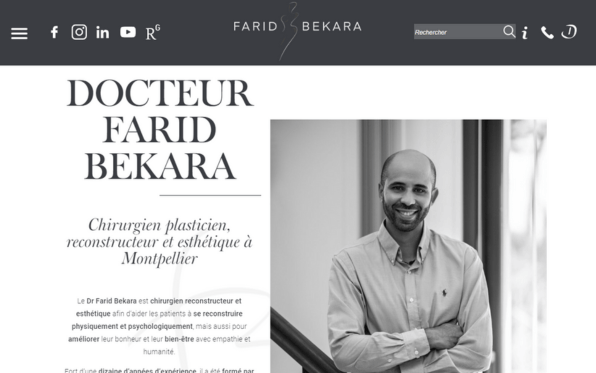 Création du site Web santé du Dr Bekara, chirurgien plasticien, reconstructeur et esthétique à Montpellier