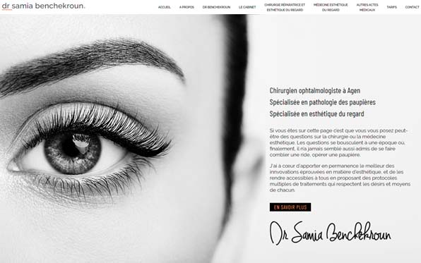 Création site web chirugien ophtalmologie esthétique à Agen