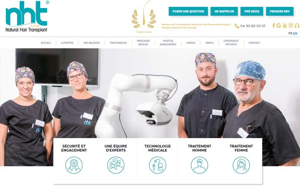 Création d'un site web de transplantation capillaire à Avignon