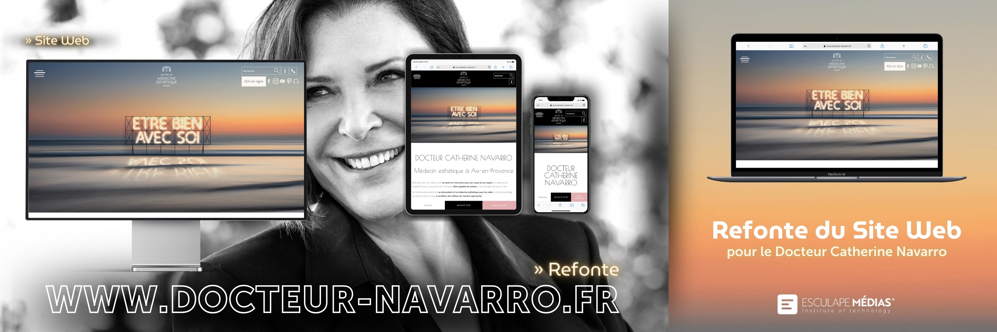 Refonte du site internet médical du Dr Navarro à Aix-en-Provence par l'agence digitale santé Esculape Médias