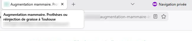 Title sur le site Web différent