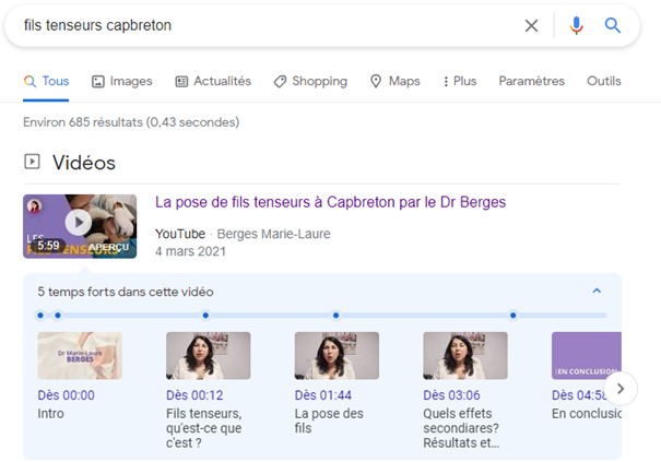 Exemple rich snippets videos santé
